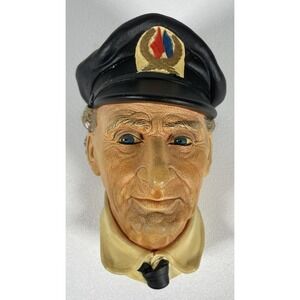 Bossons Chalkware Head Wall Plaque - "Sea Captain" Retired Congleton England
